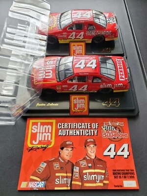 1999 Terry and Justin Labonte #44 Slim Jim 2 conjunto de carros campeões de corrida em escala 1/24  - Imagem 1 de 3