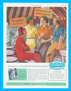 1938 CLEANER Detergent ladies clothing vintage PRINT AD fabric dresses fashion - Picture 1 of 3