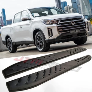 Heavy Duty Shark Bar Side Steps to suit SsangYong Musso Dual Cab 2019-2024 - Picture 1 of 7
