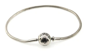Pulsera Pandora 925 con dije de cadena de serpiente de plata esterlina 6,25 pulgadas - Imagen 1 de 3