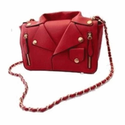 Bolso de Mano Rojo Bandolera Cartera Cadena Dorada Cartera Cuello Camisa Estilo Bolso Foto 1 de 4