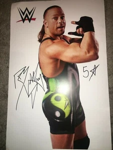 FOTO FIRMADA ROB VAN DAM 11X17 WWE GREEN OUTFIT  - Imagen 1 de 2