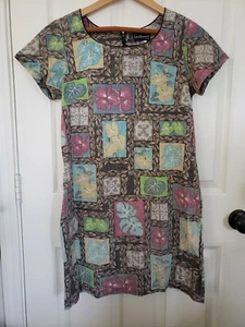 Vintage Carol Bennett Small Hawaii Hawaiian Dr Hi-Low Dress Side Pocket Servco - Picture 1 of 9