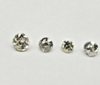 4 diamantes genuinos redondos diamantes antiguos de mina. 2,9 a 4,1 mm .77 ct t.w. Foto 1 de 3