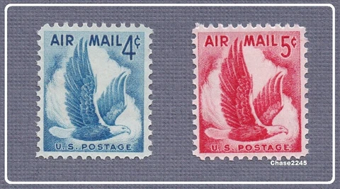 Scott #C48 & C50 Eagle in Flight 04c & 05c (Set of 2 Singles) Air Mail Mint NH Cover