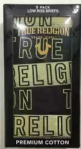 True Religion Brand Jeans Men's 5 Pack Briefs Premium Cotton 5MU361TR NEW w TAG - Picture 1 of 9