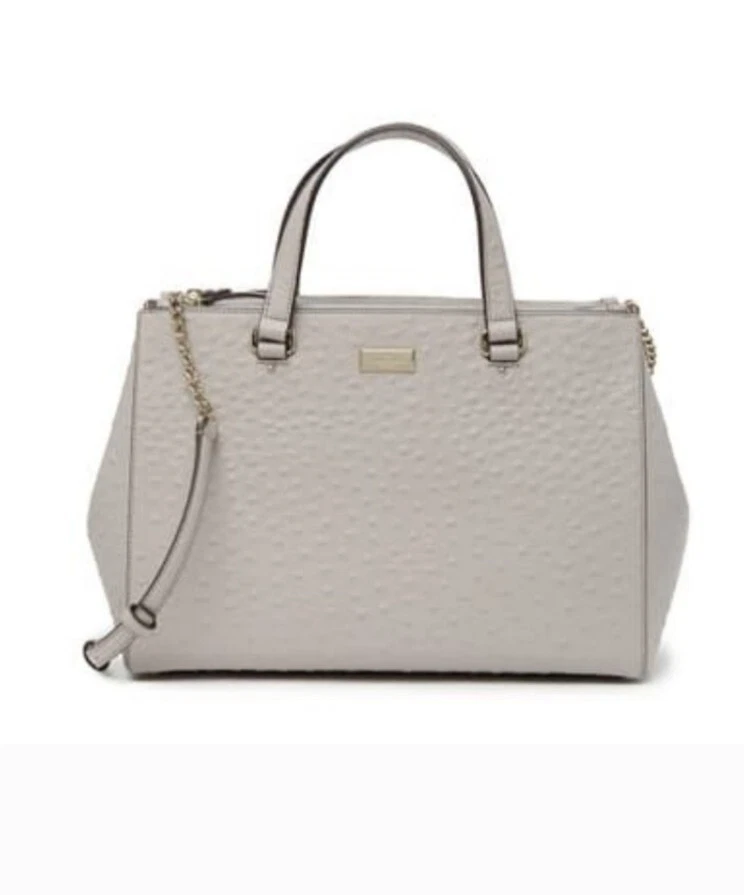 Kate Spade Loden Bristol Drive Ostrich Satchel Soft Taupe WKRU3728