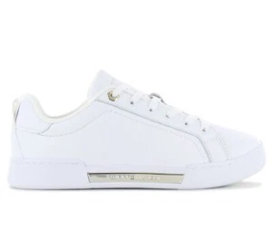Tommy Hilfiger Chique court Sneaker - FW0FW07634-YBS Mujer Zapatos Cuero Blanco - Imagen 1 de 6