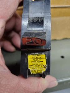 NC120 FPE 20 Amp 1 Pole Stab-Lok "Thin" Federal Pacific Breakers NC20 RED - Picture 1 of 2