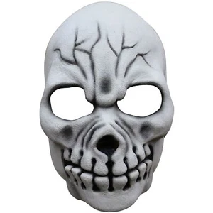 Cracked Skull Latex Face Mask Fancy Dress Up Halloween Adult Costume Accessory - Picture 1 of 1