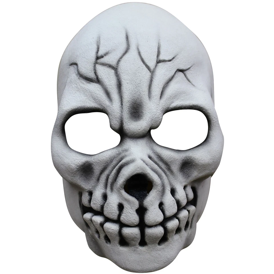 Cracked Skull Latex Face Mask Fancy Dress Up Halloween Adult Costume Accessory - Image 1 of 1