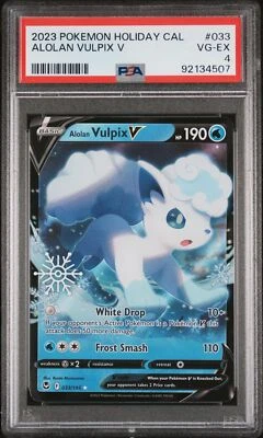 2023 POKEMON HOLIDAY CALENDAR 033 ALOLAN VULPIX V PSA 4 LOW POP - Image 1 of 2