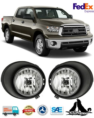 Fog Lights For 2007-2013 Toyota Tundra Driving Bumper Lamps w/Blub+Wiring Kits - Image 1 of 4