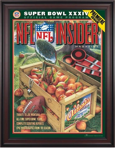 2000 Rams vs Titans Framed 36" x 48" Canvas Super Bowl XXXIV Program - Fanatics Cover