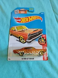 2016 Hot Wheels 66 FORD 427 FAIRLANE Orang 95/250 LITTLE BEND Fiamme KMART COLOR - Foto 1 di 6
