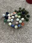 Lot Of Vintage Large Size Shooter Marbles Rare China Glass Indian Lutz