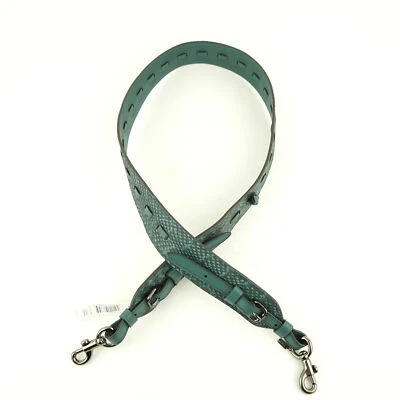 ТРЕНЕР новинка ремень - экзотический змеиной кожи сплетенный ремень через плечо, темно бирюзовый, 42" - Изображение 1 из 4