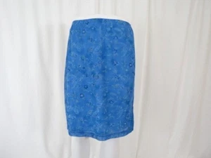 Wickelrock Damen Größe Large Blumenmuster elastischer Bund blau  - Bild 1 von 10