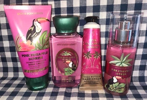 ALL NEW 4 Piece PINK PINEAPPLE SUNRISE Travel Set Bath & Body Works - Picture 1 of 1