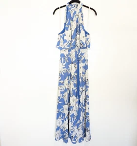 LOVERS + FRIENDS Golden Ray Maxi Abito Donna Taglia S Blu Floreale Senza Maniche - Foto 1 di 13