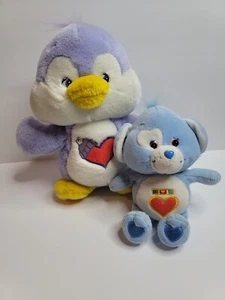 Vintage CARE BEAR Cousins Loyal & Cozy Heart Penguin & Dog Stuffed Animals Plush - Picture 1 of 9