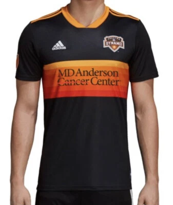 ADIDAS MLS 2018/19 Houston Dynamo Black Orange Primary Soccer Jersey White Men S - Image 1 of 4