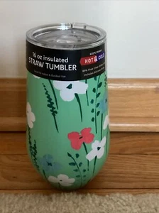 Stainless Steel 16 oz. Insulated Floral Tumbler - Picture 1 of 7