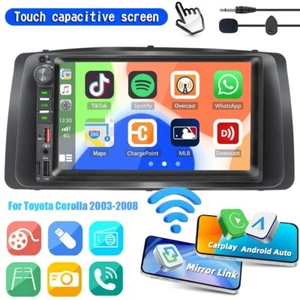 For Toyota Corolla 2003-2008 7" Car Stereo Android Apple Carplay Radio Bluetooth - Picture 1 of 12