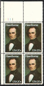 US #2047 20¢ Nathaniel Hawthorne Plate Block MNH - Picture 1 of 1
