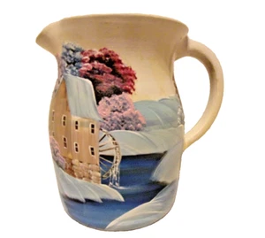Vintage Hand Crafted Signed M. Canady '95 Pottery Pitcher Folk Art Branson, MO - Picture 1 of 7