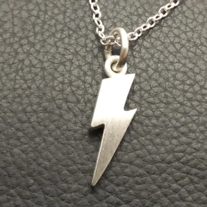 MJG STERLING SILVER LIGHTNING PENDANT. BOWIE. GUITAR PLAYER. BIKER - Picture 1 of 4