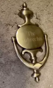 Contemporary Brass Door Knocker. 8 1/2". Plain. Estimated Mid 1900's. Dalgrenn. - Picture 1 of 6