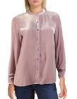 Eileen Fisher Velvet Mandarin Collar Blouse Sacht Pink XS NWT $278