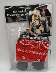 Halloween Años 80 Rocker Unisex Disfraz Kit Accesorios / Nuevo - Imagen 1 de 4
