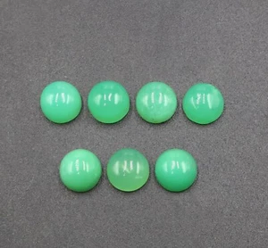 Natürlicher Chrysopras Cabochon, Lot 18,60 crt 8x8 mm, runde Form, Chrysopras Cab - Bild 1 von 4