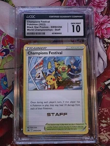 Pokemon Champions Festival Staff 2022 English World Championships Promo CGC 10 - Picture 1 of 3