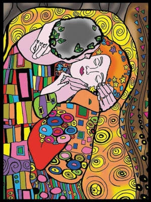 COLORVELVET Samtbild Klimt Kiss, zum Ausmalen