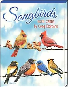 LEANIN TREE Songbirds 12 Note Cards #34695~3 each of 4 designs~Artist Giordano~ - Picture 1 of 10