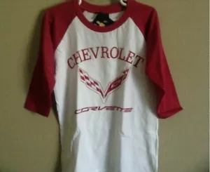 YOUTH/BOYS/KIDS CORVETTE C7 T-SHIRT WHITE 3/4 SLEEVE C7 FLAG LOGO LOOK XS-L NEW - Picture 1 of 2