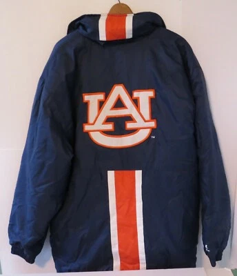 AUBURN University Mens Blue Orange Coat XXL Extra Extra Large Jacket Hood Hooded - Image 1 of 4