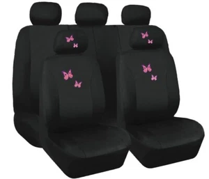 For Subaru Cute Pink Butterfly Design Car Seat Covers Universal Set For Women - Picture 1 of 11
