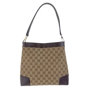 Bolso de Hombro GUCCI 001 4231 Beige Marrón Dorado Herrajes GG Lona/Cuero GG - Imagen 1 de 10