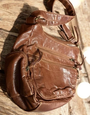 Cartera Hobo Cuero Vegano Western Saddle Bag Hippie Marrón Mantequilla Suave Moto Boho Foto 1 de 4