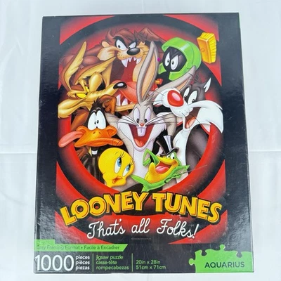 Looney Tunes Jigsaw Puzzle 1000 Piece Aquarius Bugs Bunny Tweety Sylvester Daffy - Image 1 of 4