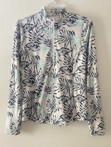 Tommy Bahama Golf 1/4 Zip Pullover Womens Size Small Floral Long Sleeve Pockets - Picture 1 of 6