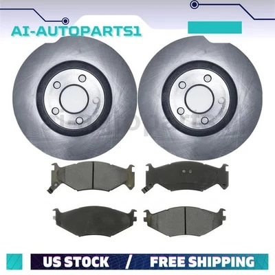Pastilhas de freio dianteiras + kit de rotores de freio para Dodge Daytona 1991 1992 1993 - Imagem 1 de 4