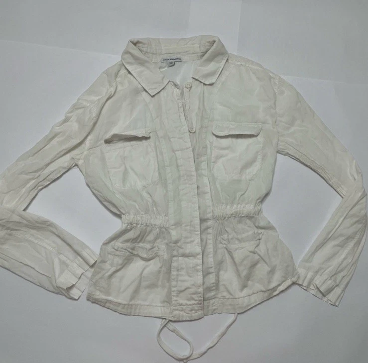 Camisa blanca estándar James Perse para mujer con cuello manga larga con botones talla 3 Foto 1 de 4