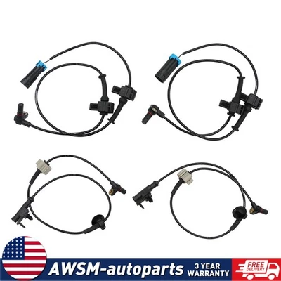 4Pcs ABS Wheel Speed Sensor Front Rear For 2007-2014 Chevy Suburban 1500/ Tahoe Foto 1 de 4
