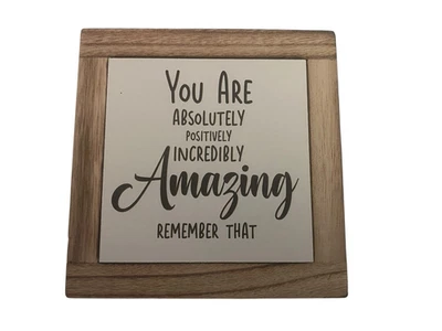Amazing Incredible Sign Plaque Wood Inspirational Desk Décor Gift 6x6×0.7in - Image 1 of 2