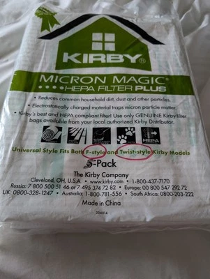 Pack of 5 BAGS  Kirby Micron Magic HEPA FILTER PLUS Vacuum Bags - Image 1 of 3